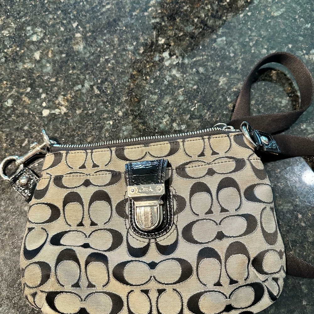 Coach Black and Cream Crossbody Bag